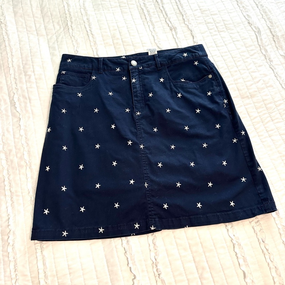 Croft & Barrow Navy Star-Patterned Skort